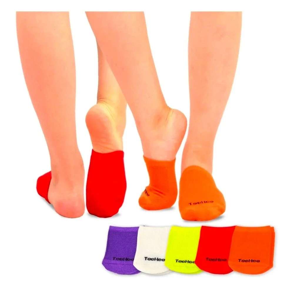 TeeHee Non-Slip Toe Pads Orange, Yellow, and White One Size